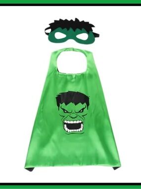 Hulk Green Superhero Cape & Mask Set - Kids Costume